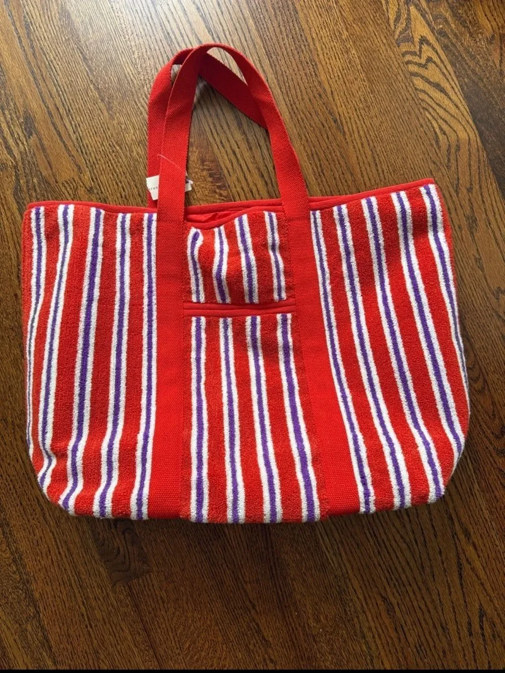 New Anthropologie Striped Terry Summer Tote One Size